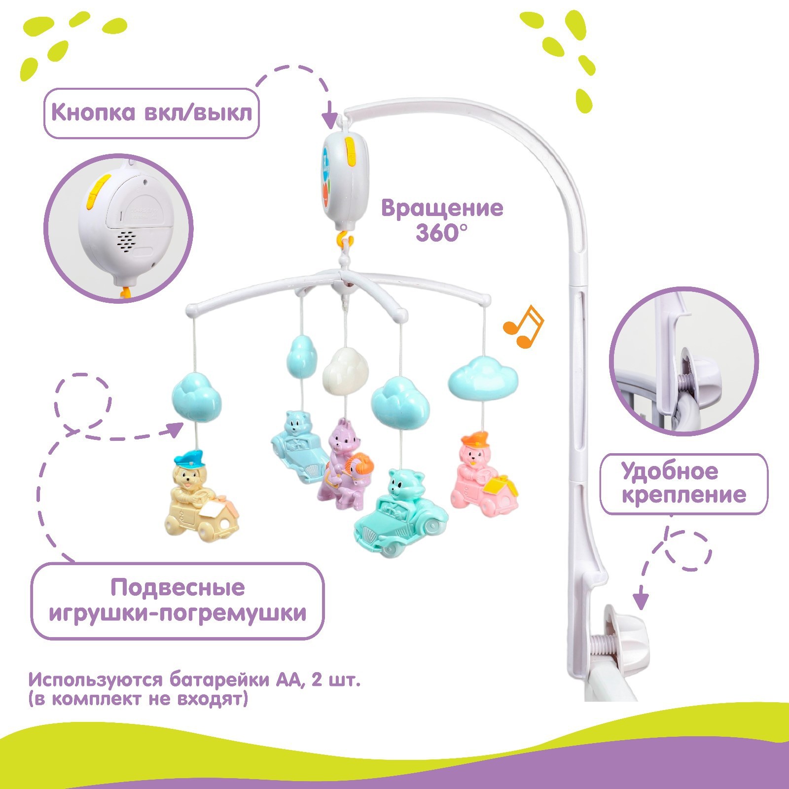 Мобиль Крошка Я Облака Машинки - фото 2