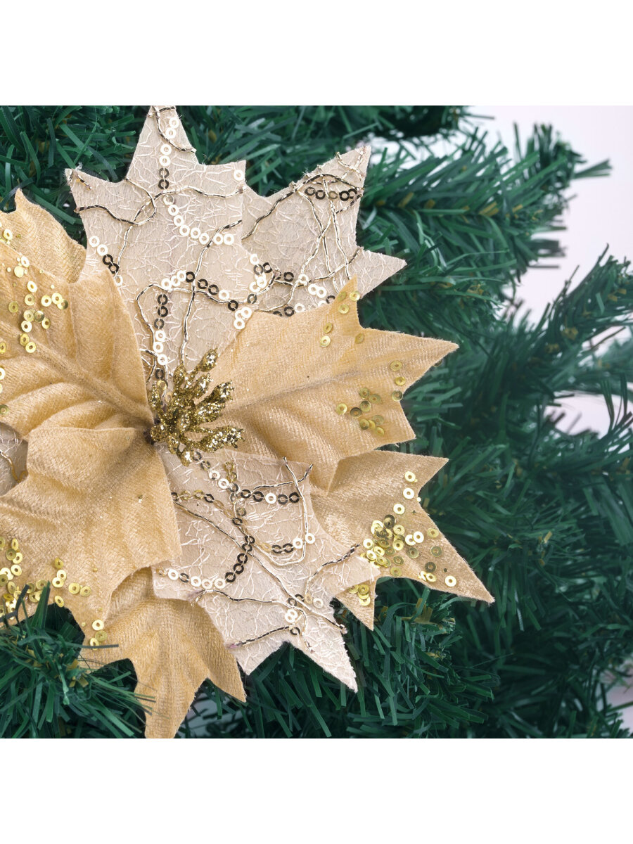 Елочные игрушки Золотая сказка Цветок набор 3 штуки - фото 12