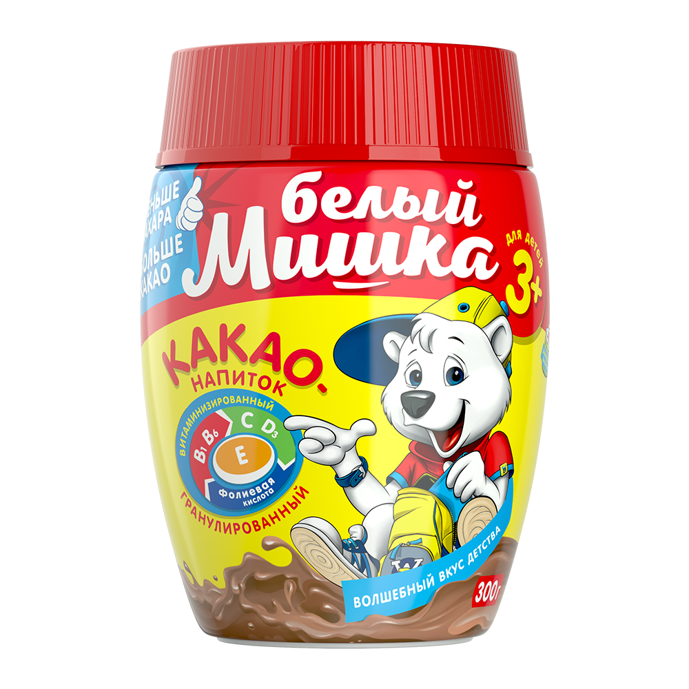 Какао растворимый Белый мишка гранулированный 300 г - фото 1