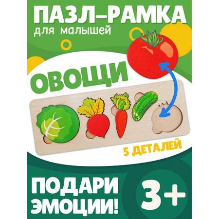 Игрушка Нескучные игры рамка-вкладыш Овощи