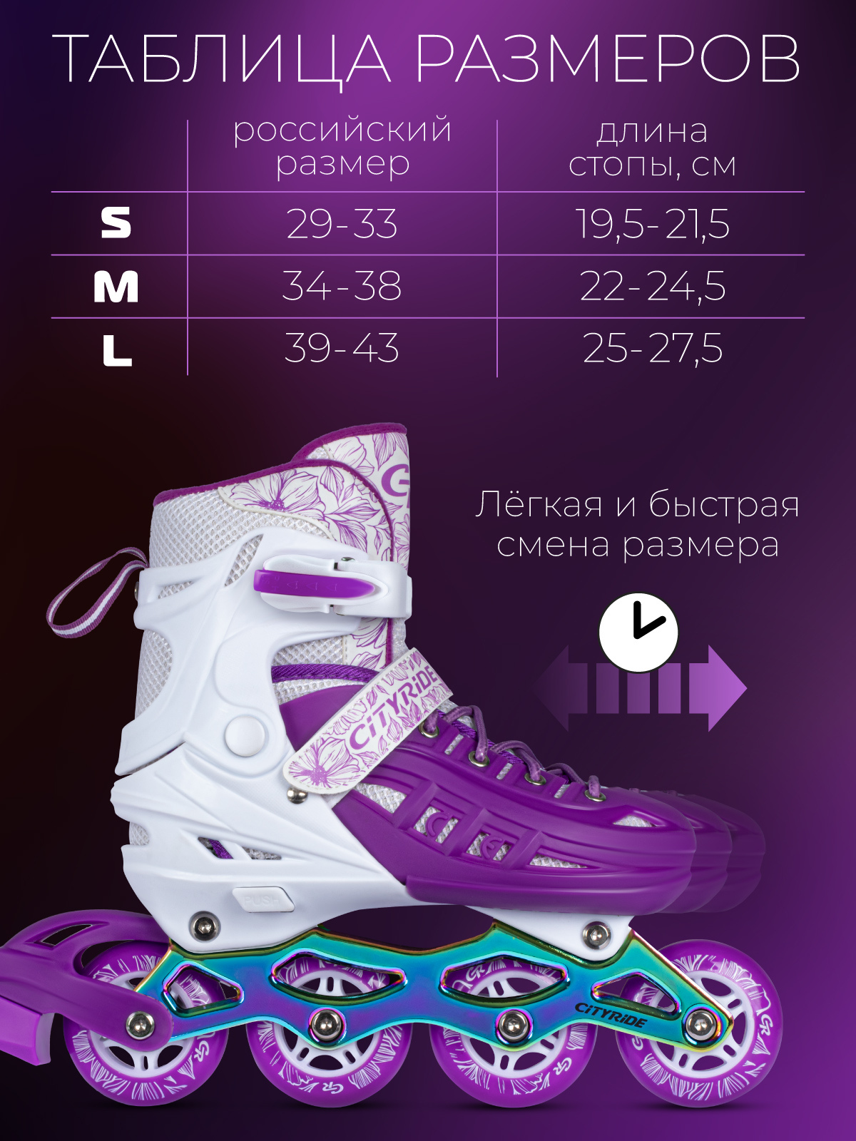 Роликовые коньки CITYRIDE S 29-33 - фото 2