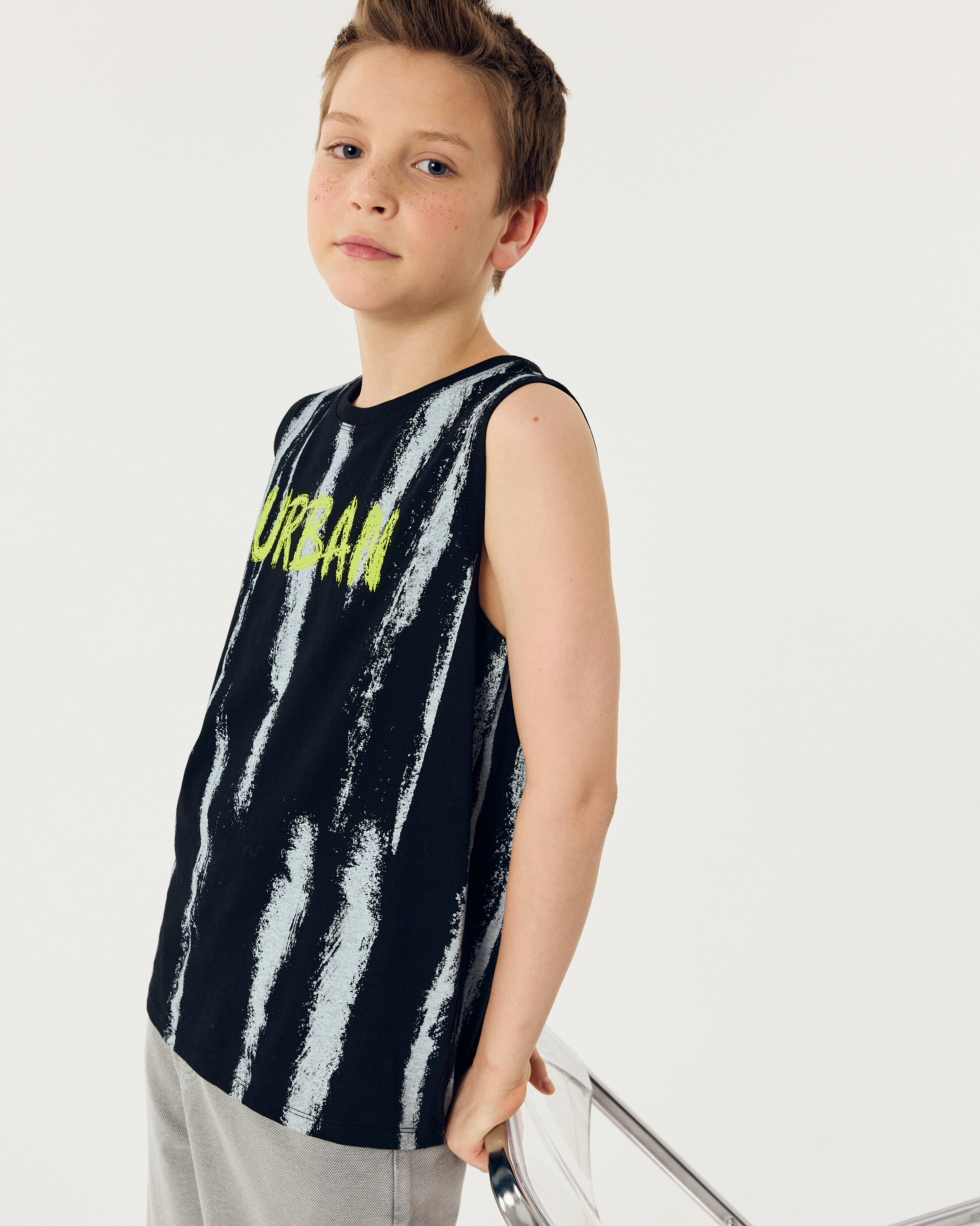 Изображение товара Майка Futurino 134 Черная с принтом Urban