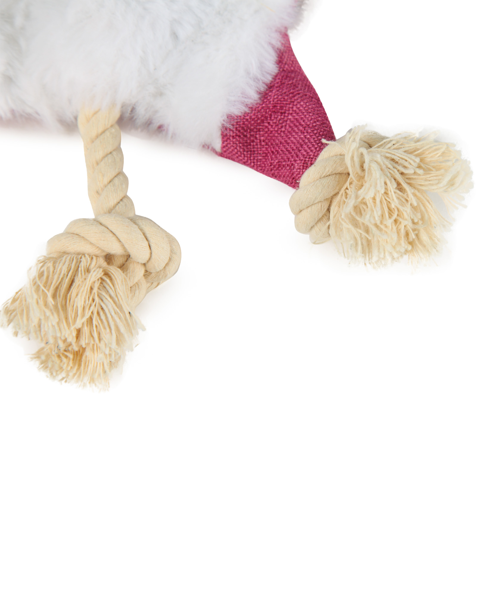 Игрушка для собак Barbaks Кролик Родриго мягкий с пищалкой шуршит с канатиками 35см - фото 3