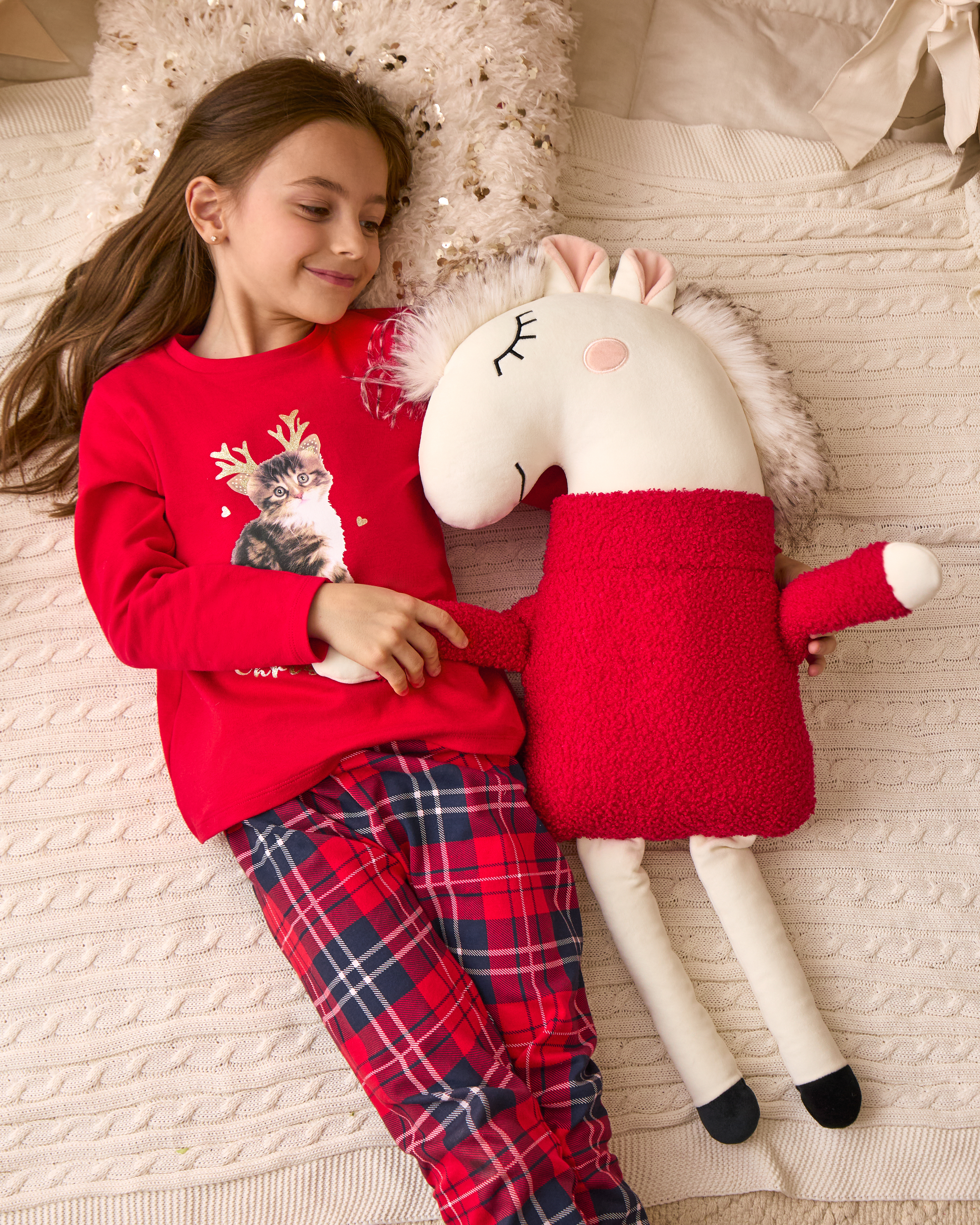 Новогодняя подушка FUTURINO Home Лошадка W25FH5-NY31bd-1100 - фото 1