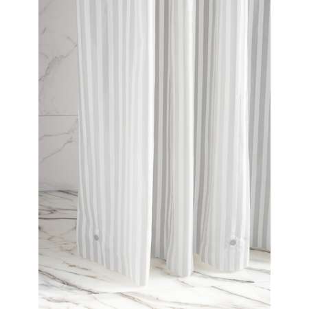 Шторка для ванной и душа DeNASTIA mat stripe 180x200 см ПЕВА серый S000136