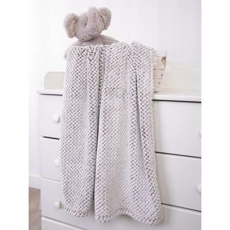 Плед в кроватку Baby Nice Micro Velur Жаккард 100х118 коричневый,белый