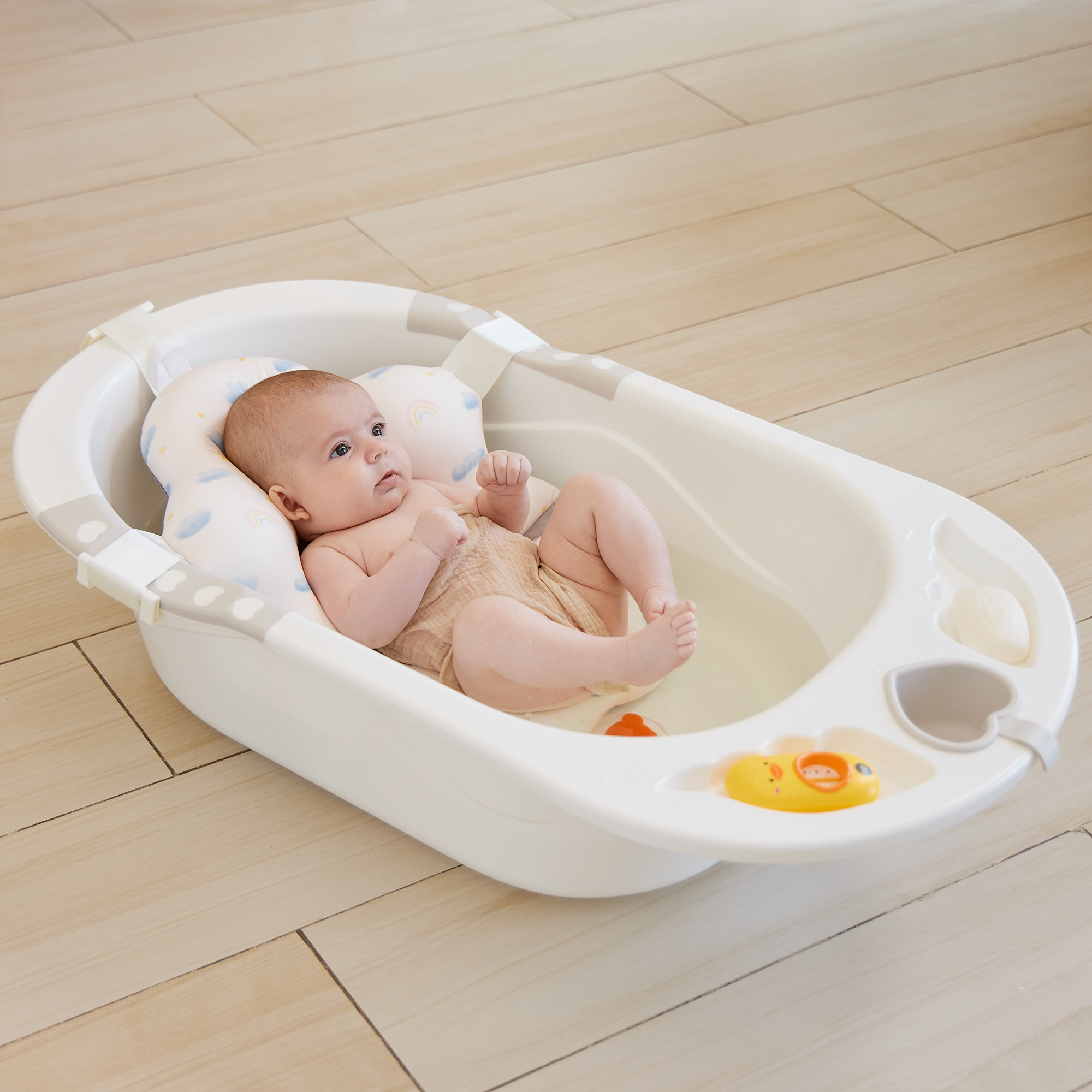 Гамак для купания Happy Baby для новорожденных розовый - фото 9