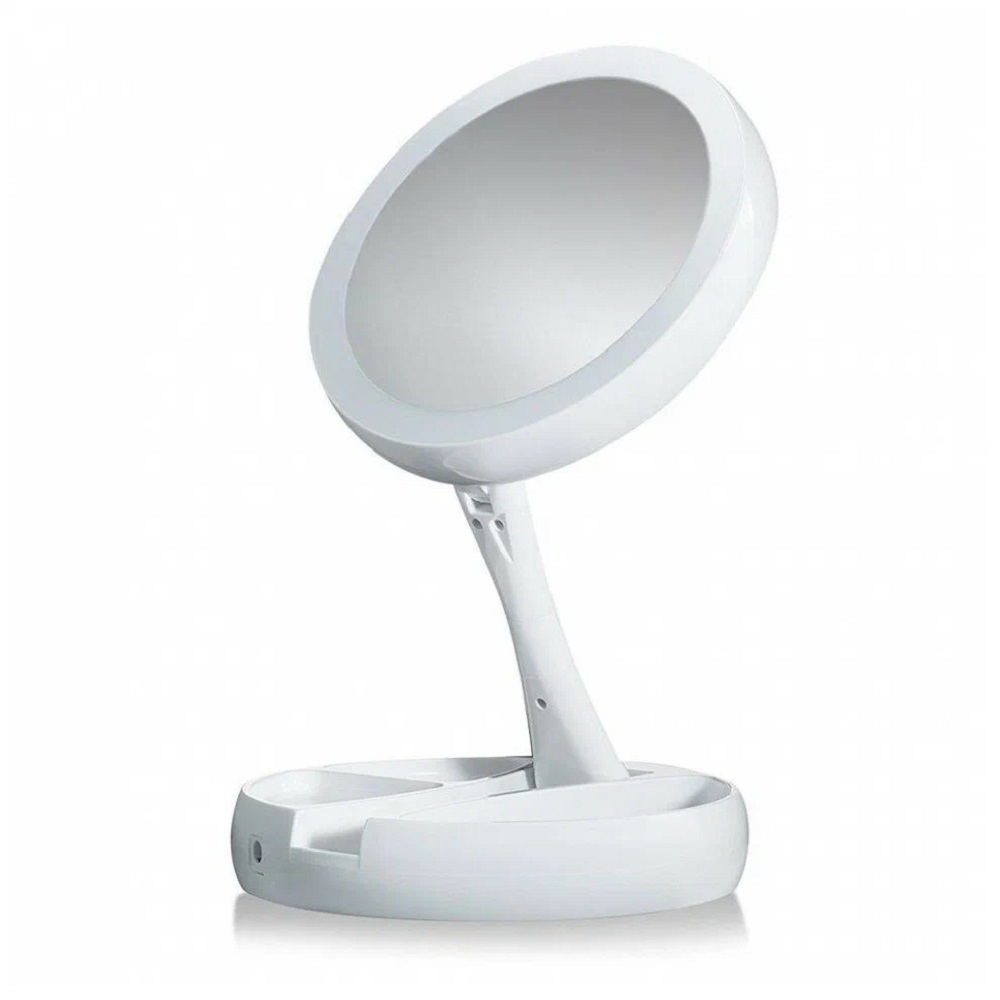 Косметическое зеркало настольное CASTLELADY с LED подсветкой складное компактное дорожное - фото 5