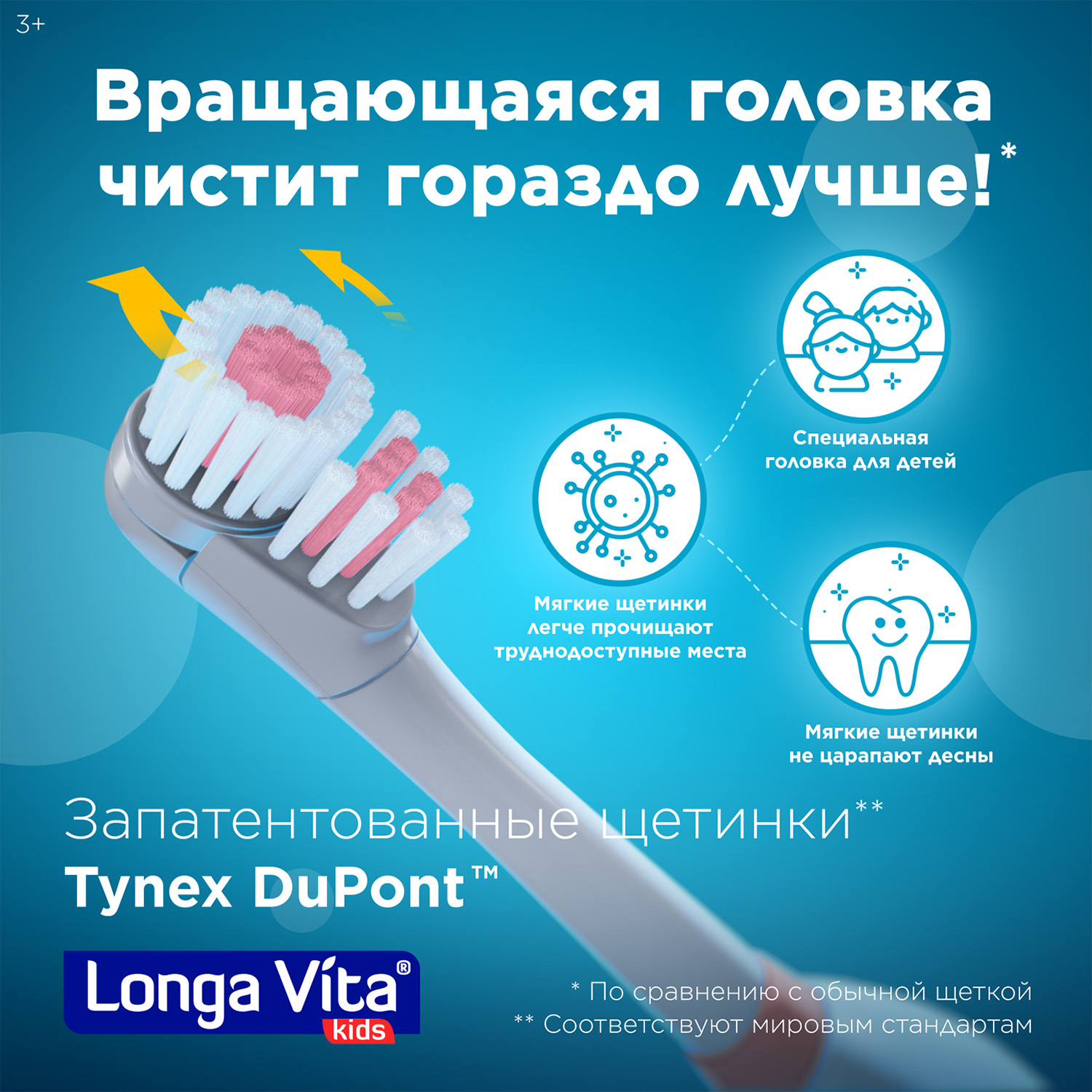 Зубная щетка электрическая LONGA VITA от 3 лет - фото 4