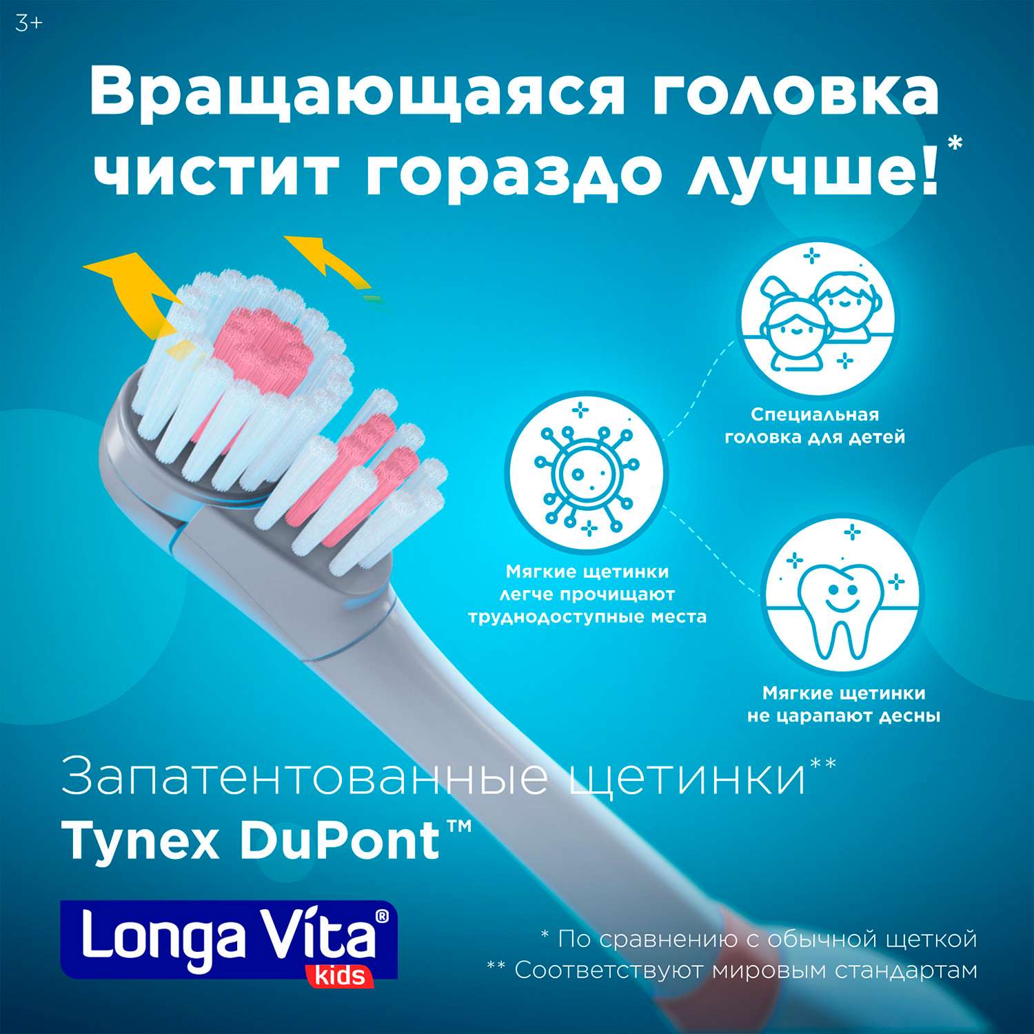 Зубная щетка электрическая LONGA VITA от 3 лет - фото 4