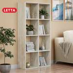 Стеллаж LETTA Quattro 8 секций Дуб Крафт Белый 706х1396hх280