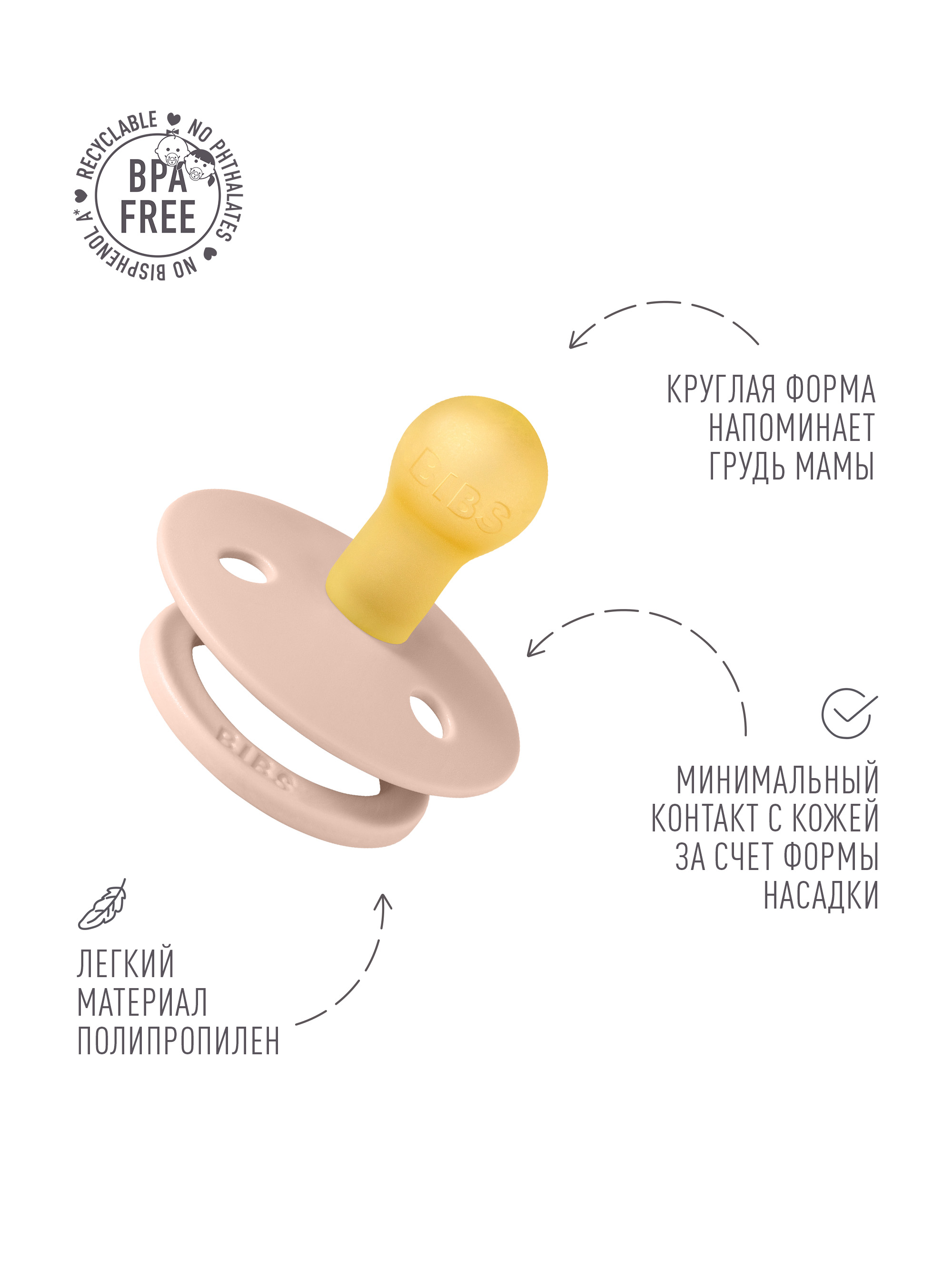 Пустышка BIBS латекс классическая от 0 мес. 1 шт. - фото 3