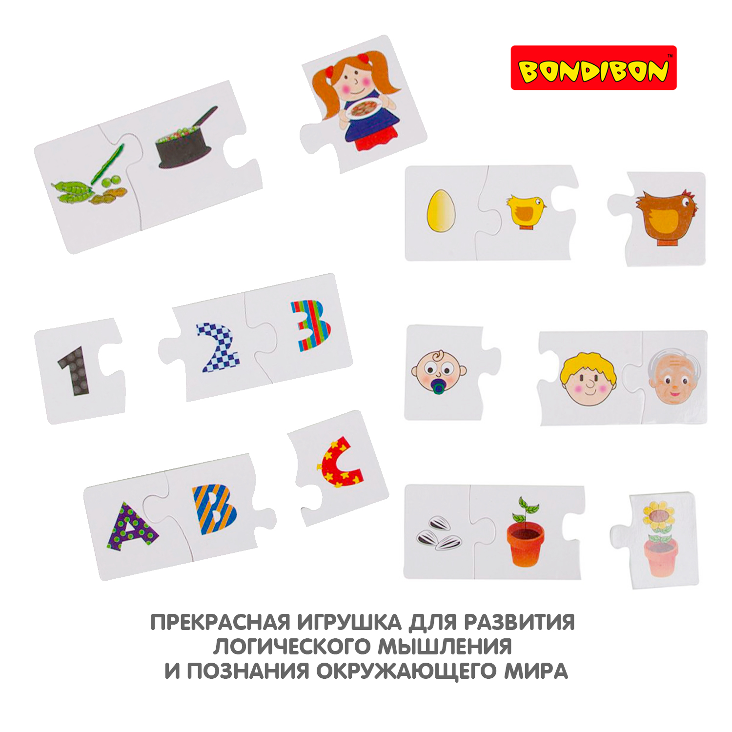 Пазл Bondibon набор обучающий ЛОГИКА классический - фото 8