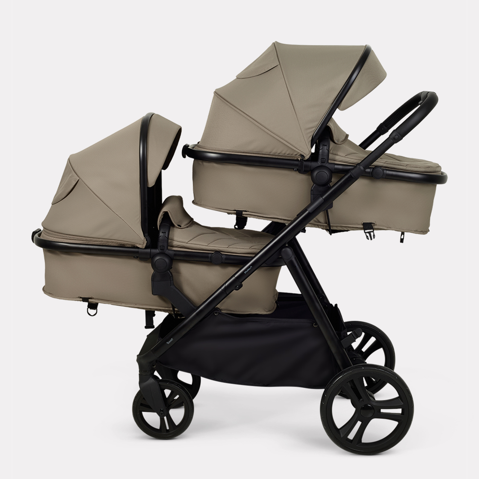 Коляска 2в1 для двойни Rant Basic Dualo коричневый - фото 1