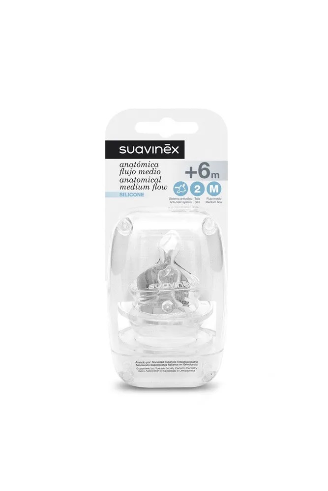 Соска Suavinex Anti-Colic силикон (средний поток) 2 шт. - фото 1