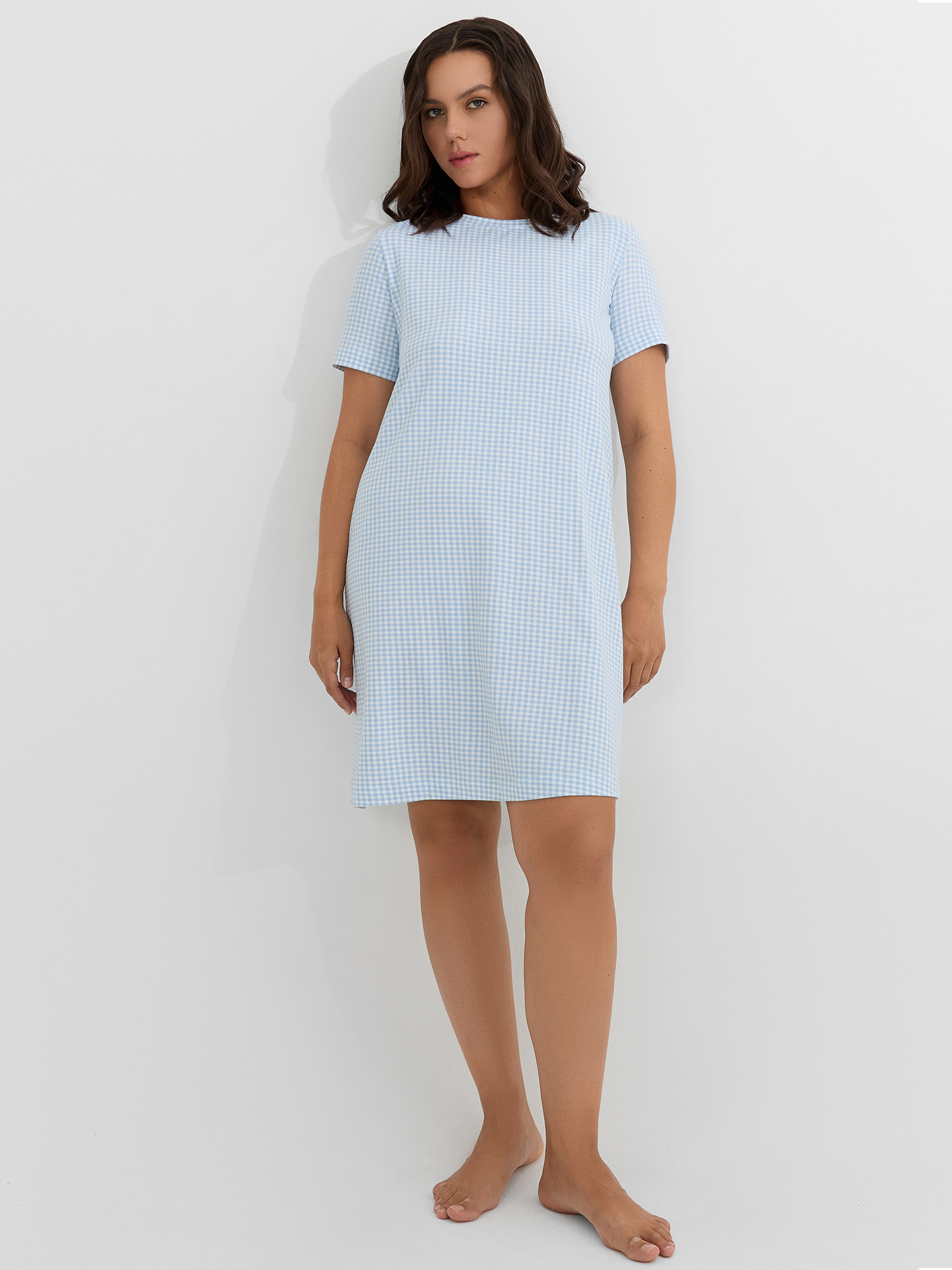 Сорочка ночная Mark Formelle (Марк Формэль) 572346/голубая клетка - фото 4