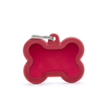 Адресник для животных MY FAMILY Косточка красная с контуром