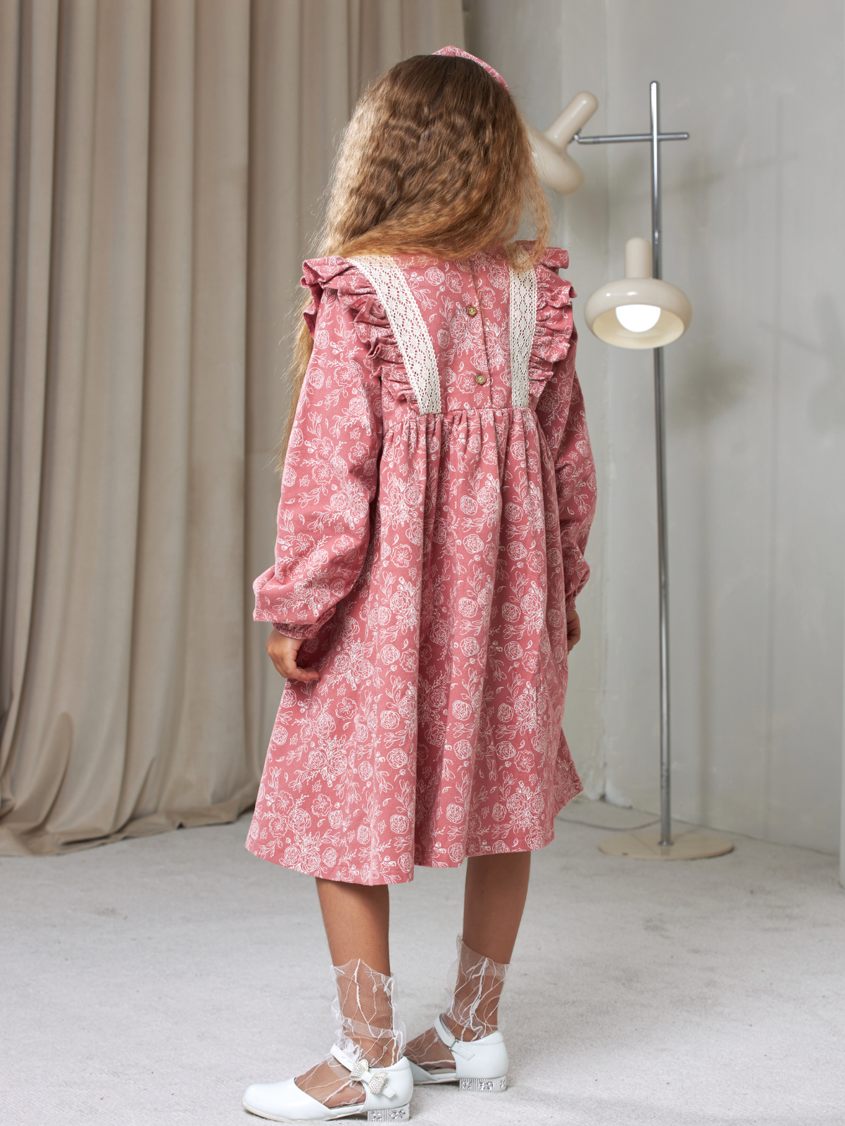 Платье MOUN платье_фланель/кружево_розы - фото 5