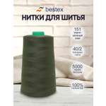 Нитки Bestex промышленные универсальные для шитья 40/2 5000 ярд 1 шт 151 темный болотный