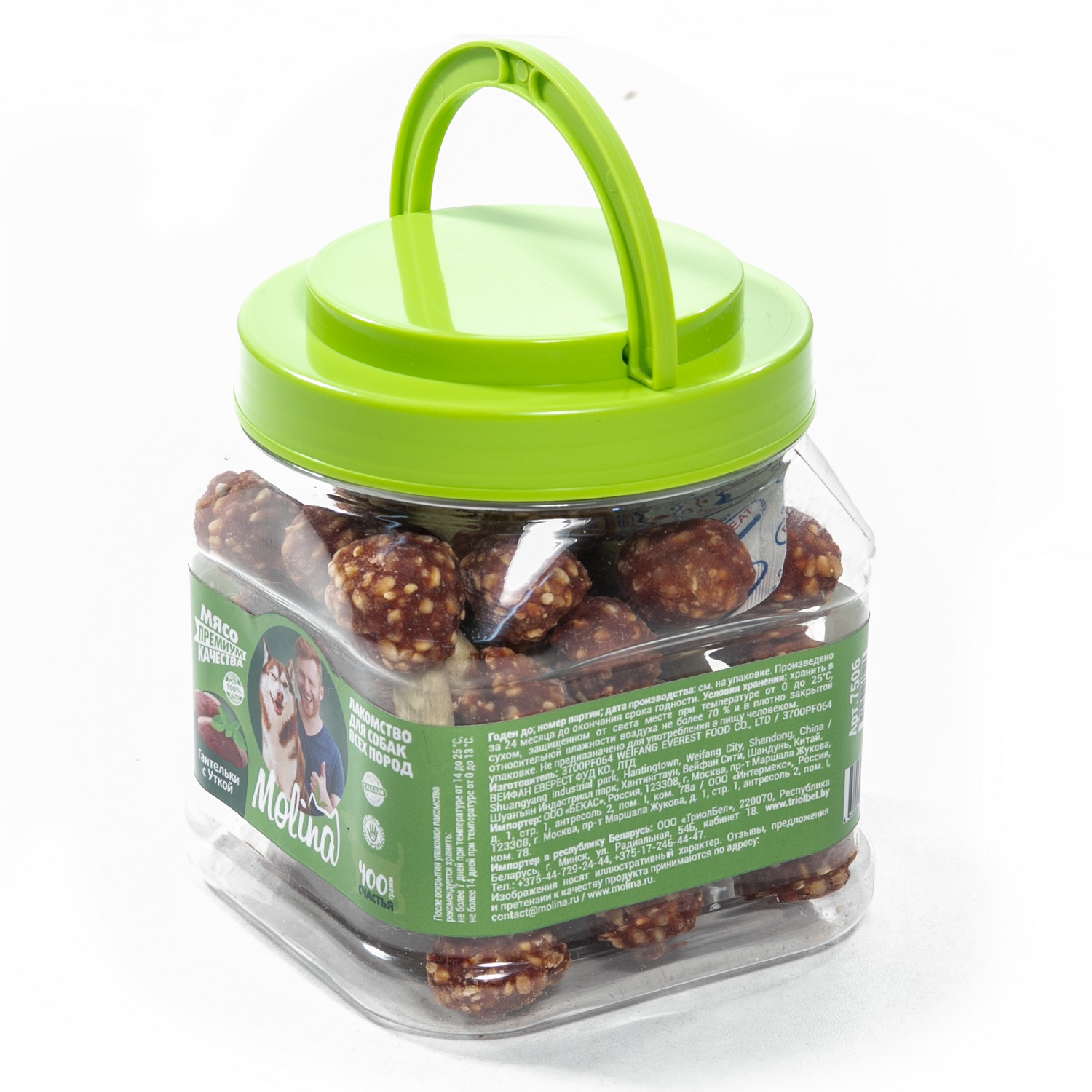 Лакомство для собак Molina Гантельки с уткой 400г - фото 4