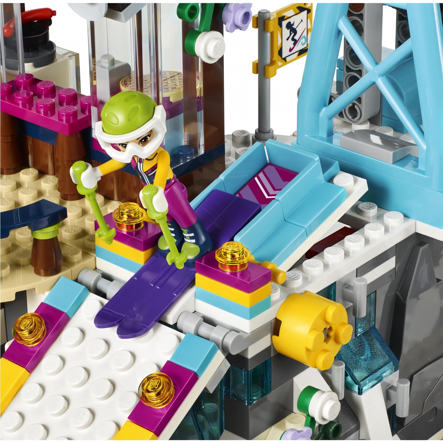 Конструктор LEGO Friends Горнолыжный курорт: подъёмник блочный - фото 14