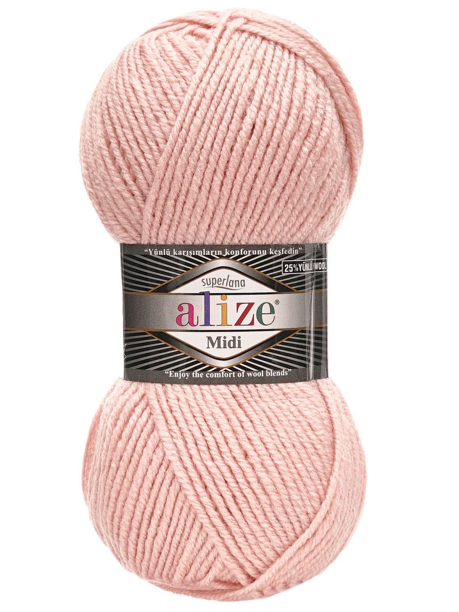 Пряжа Alize теплая для вязания одежды Superlana Midi 100г 170м 5 шт 523 Кристально Розовый - фото 4