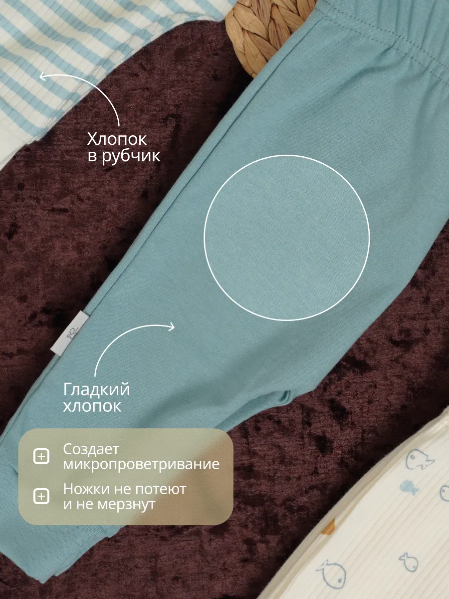 Штанишки 3 шт Супер Пупс нбр/3пр/шт/sk21/полоска/рыбки - фото 9