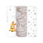 Пелёнка Mjolk Лисички Palm Tree Звёзды трикотаж 80х80 см 3 шт.