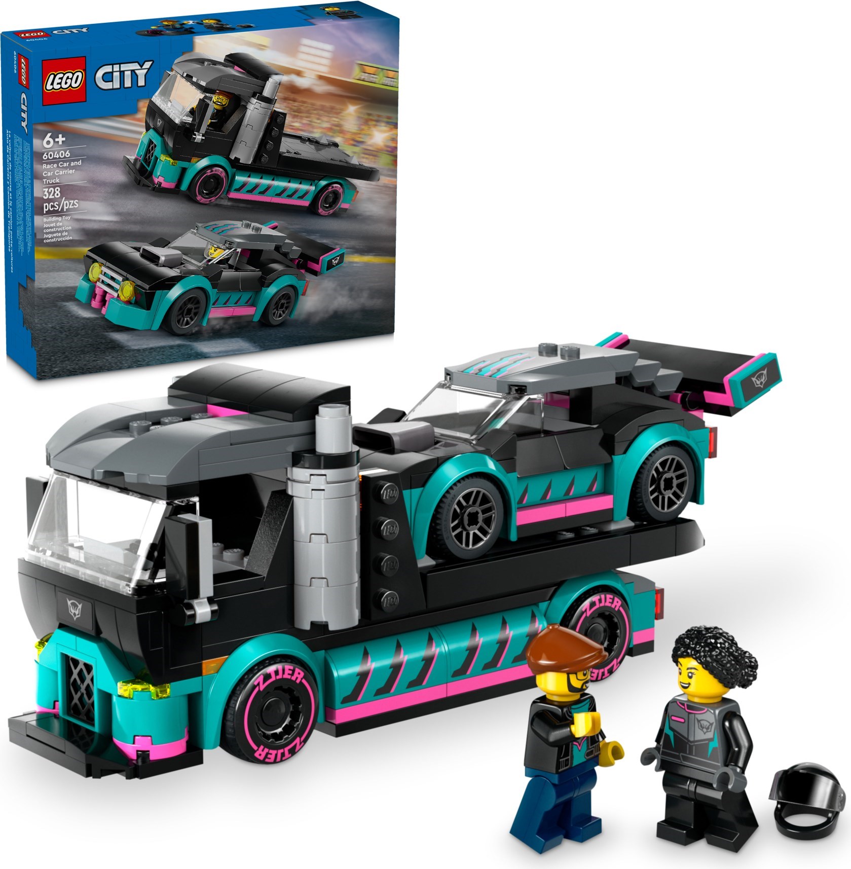 Изображение товара LEGO City Спорткар и грузовик 60406 - игровой конструктор для детей Изображение товара LEGO City Спорткар и грузовик 60406 - игровой конструктор для детей