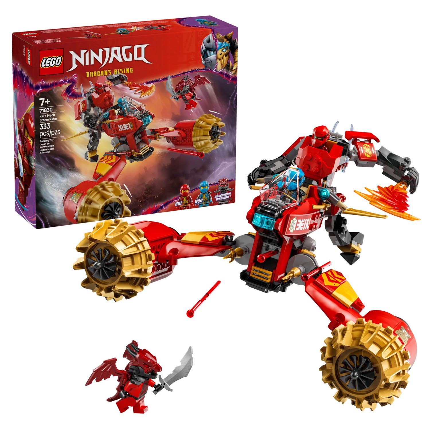 Конструктор LEGO NINJAGO Штормовой мотоцикл робота Кая 33 дет. - фото 1
