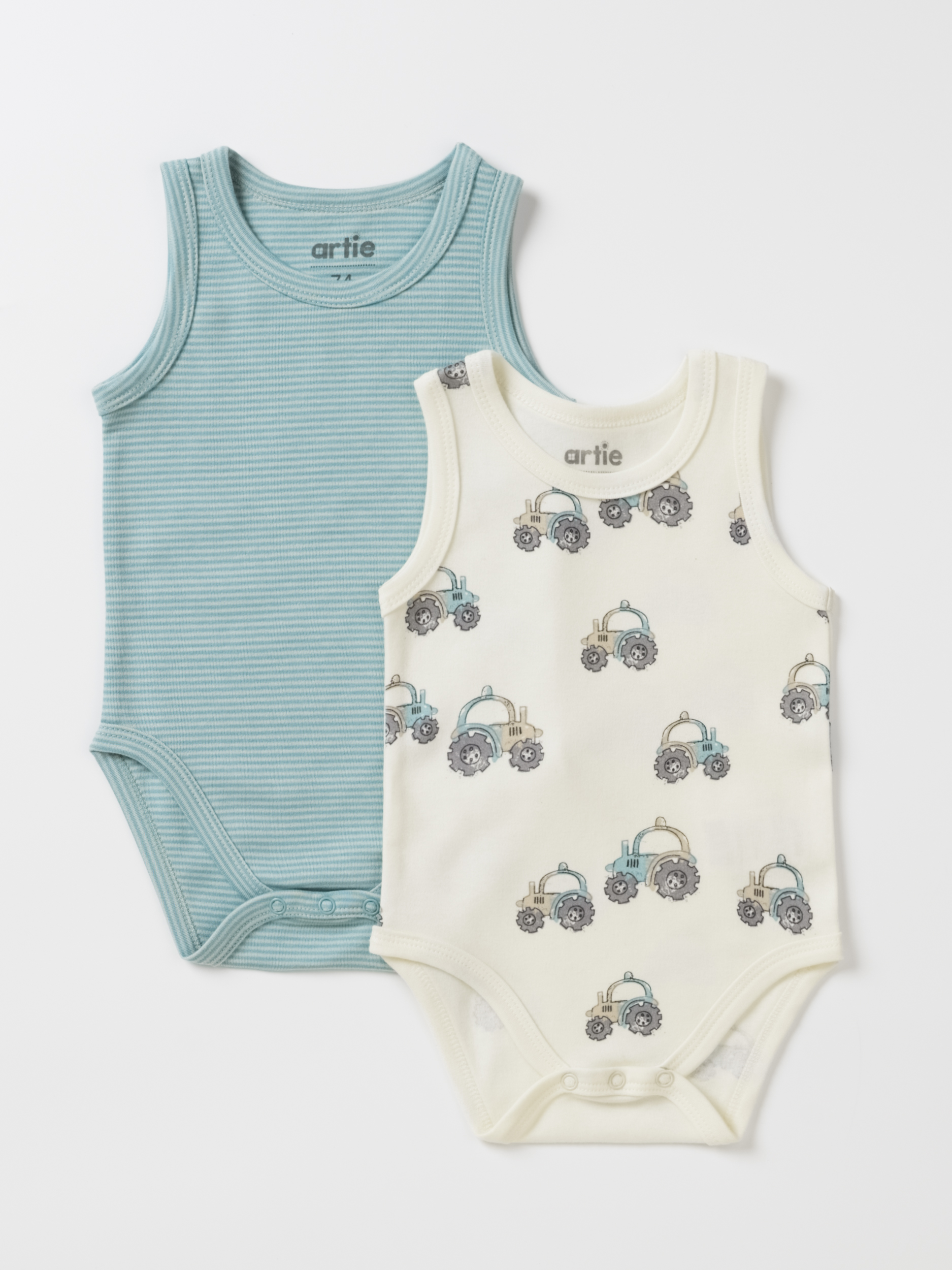 Боди 2 шт artie S25B17BM2-1488M/Молочный-бирюзовый - фото 1