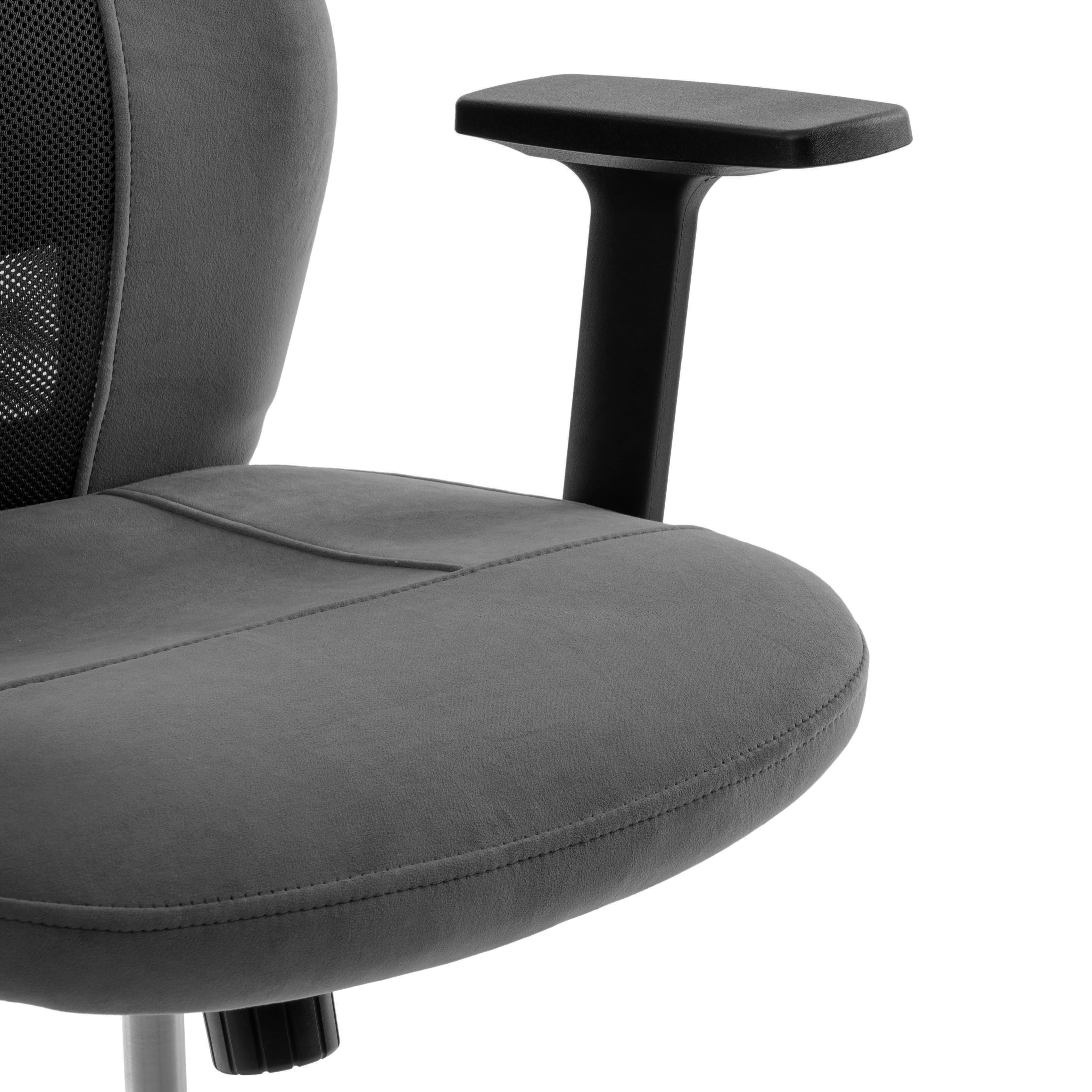 Компьютерное кресло TETCHAIR флок/ткань серый - фото 9