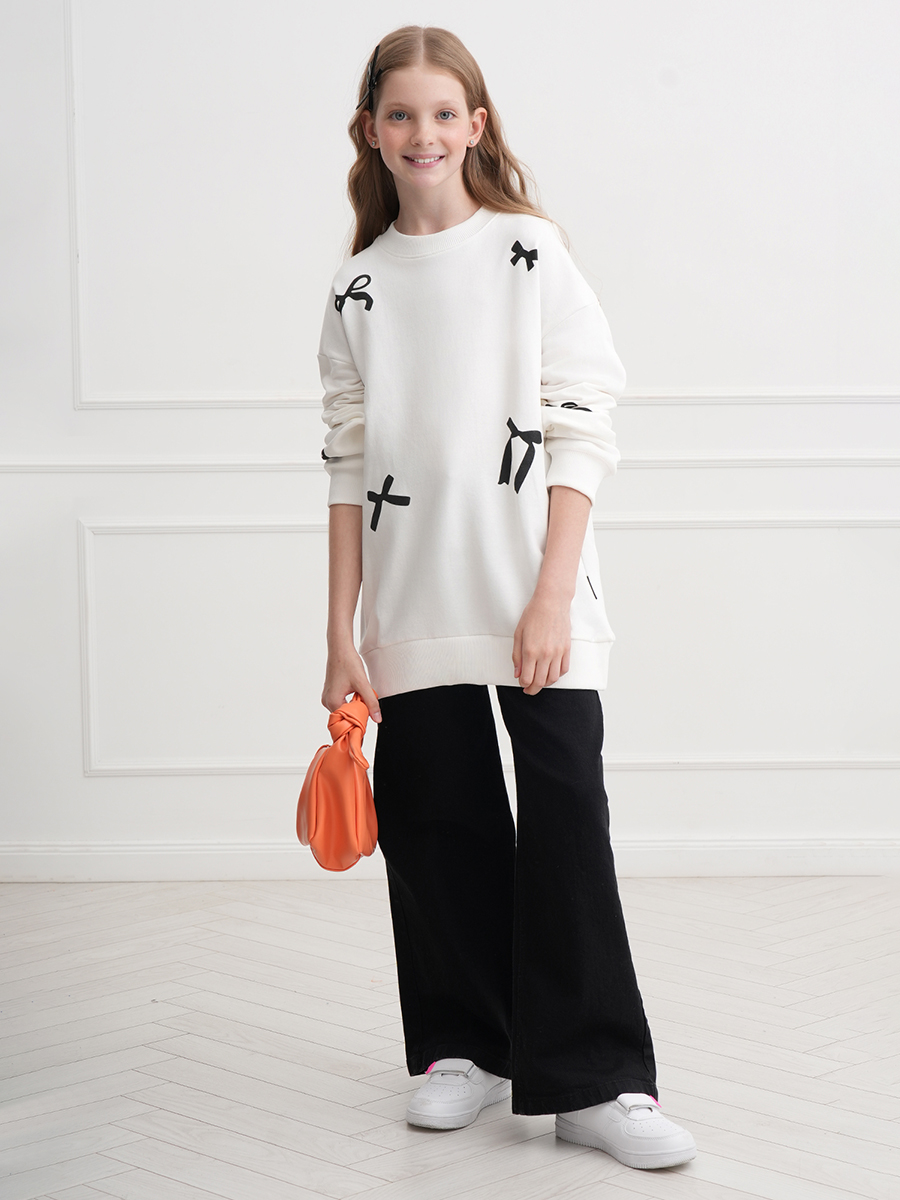 Свитшот HappyFox HF00851молочный.бантики - фото 1