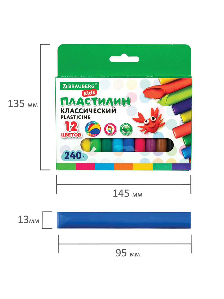 Пластилин Brauberg 12 цв. - фото 9