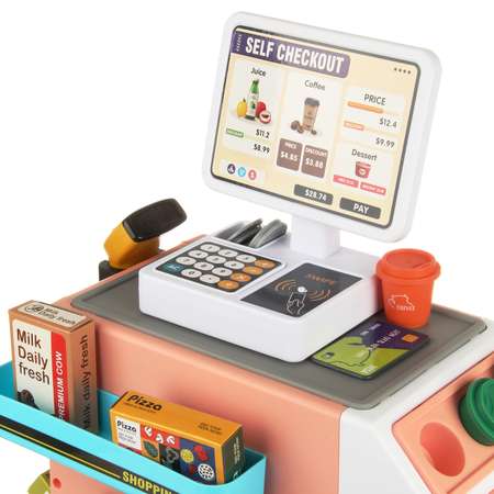 Игровой набор Veld Co тележки и корзинки, прилавок, касса, продукты