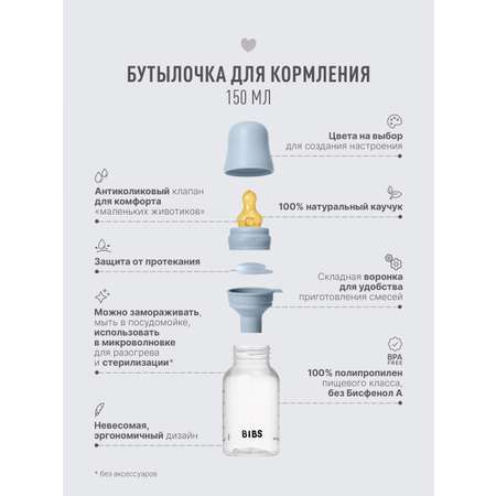 Бутылочка BIBS Classic+ 150 мл 1 шт.