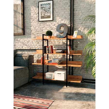 Стеллаж WoodSteel В стиле Лофт Chicago 116х116х30 см. Чёрный
