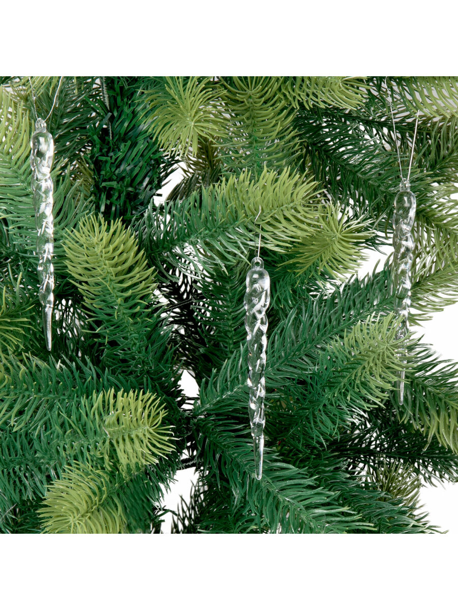 Елочные игрушки Золотая сказка новогоднее украшение набор 12 штук Сосульки - фото 8