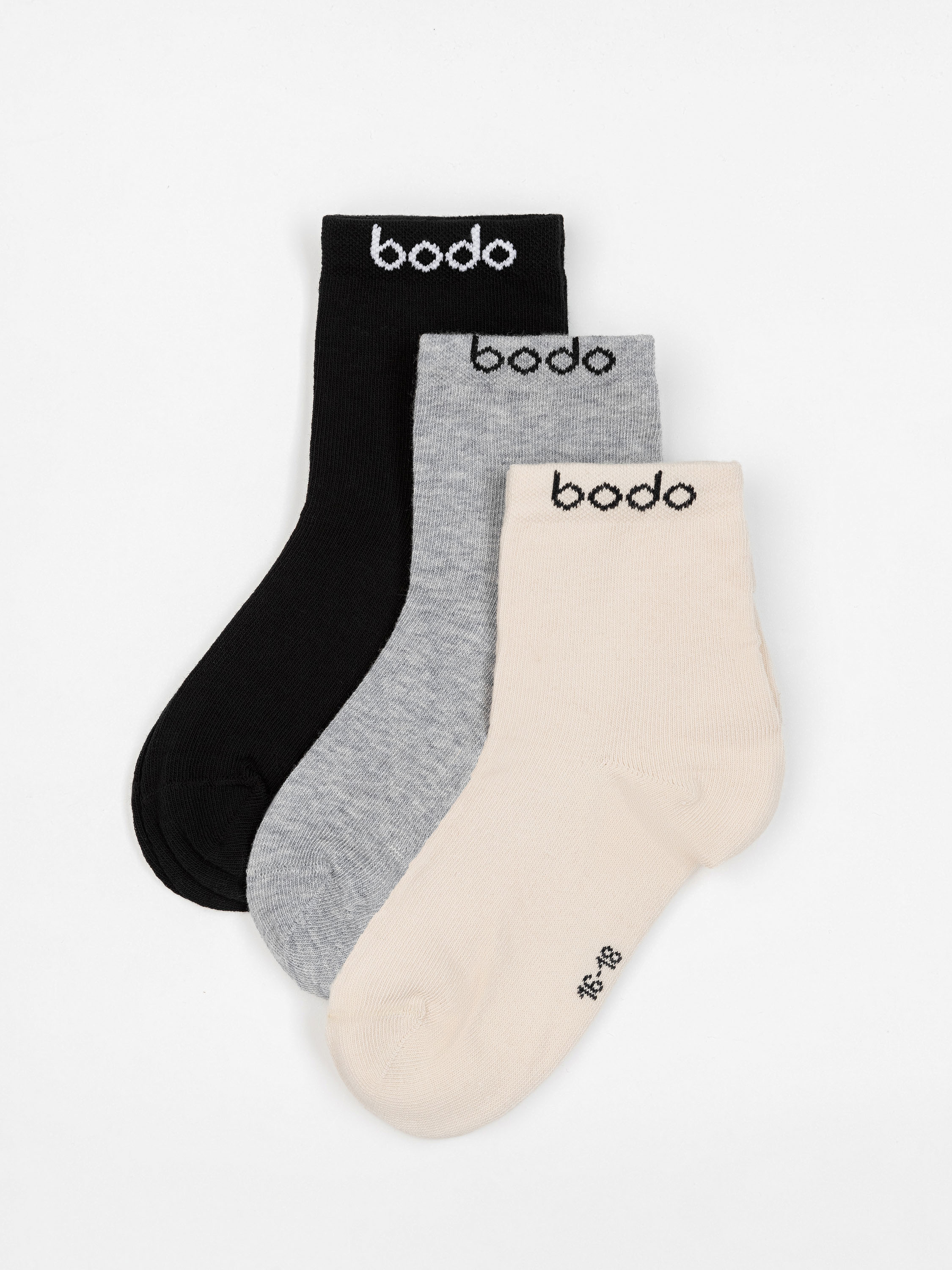 Носки 3 пары Bodo 26-8MUM_бежевый/серый/черный - фото 1