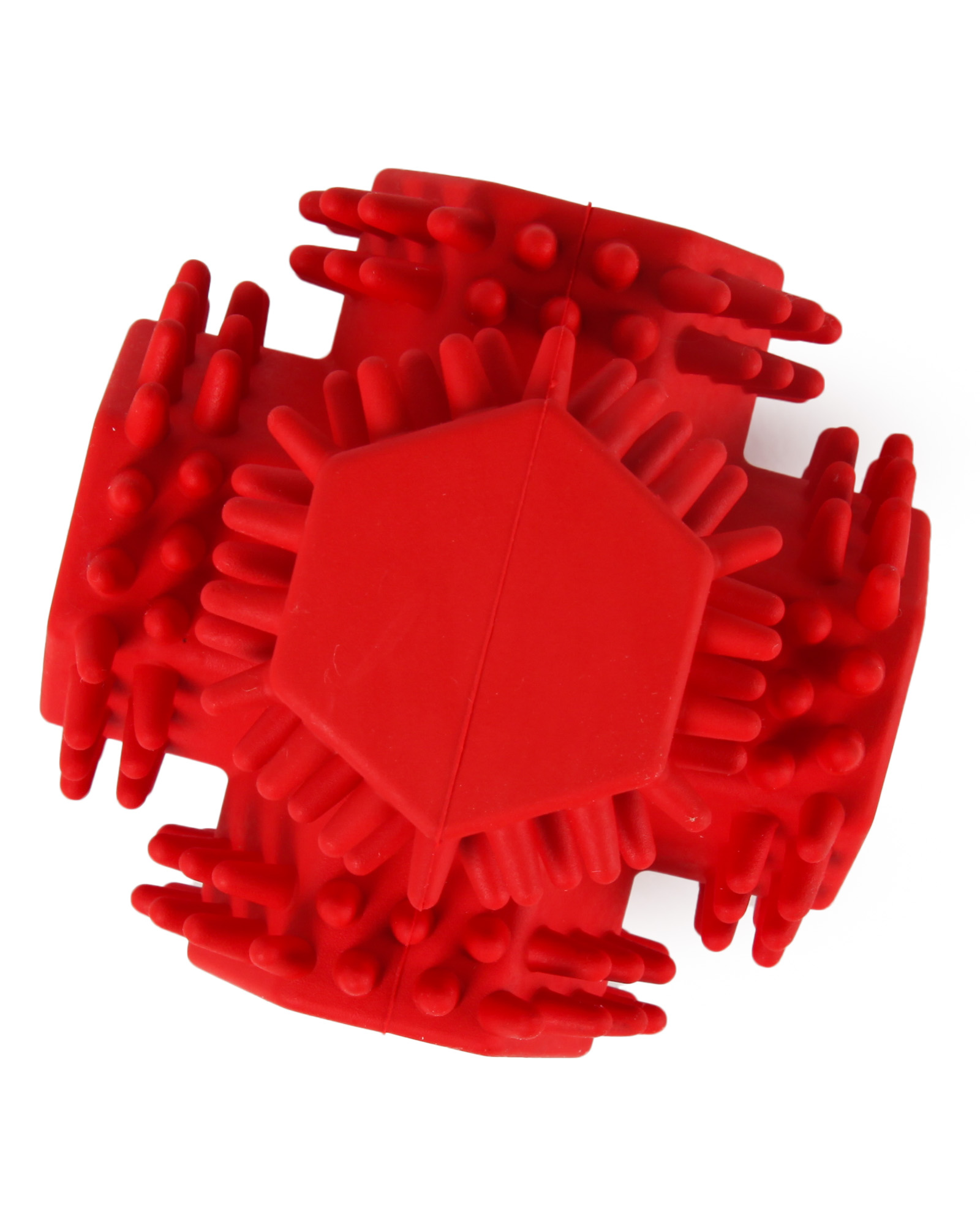 Игрушка для собак Barbaks Мяч геометрия особо прочный с зубчиками массирует десны из резины 10см - фото 3