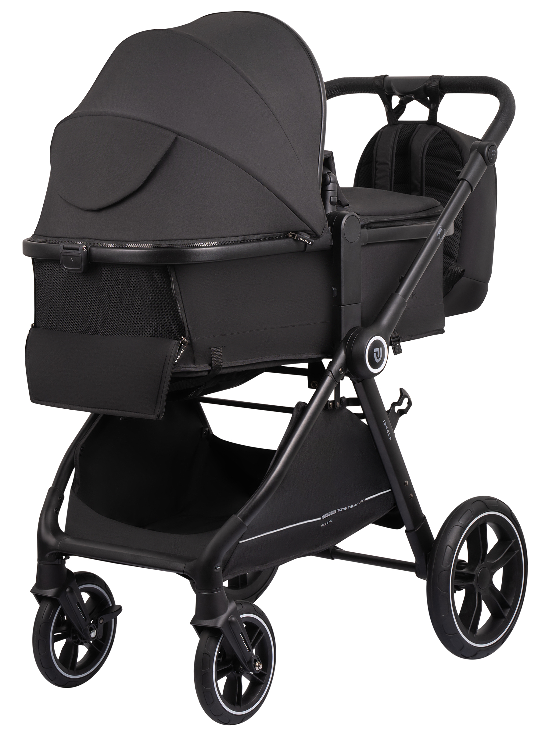 Коляска трансформер JOVOLA Truck, перекидная ручка черный - фото 3