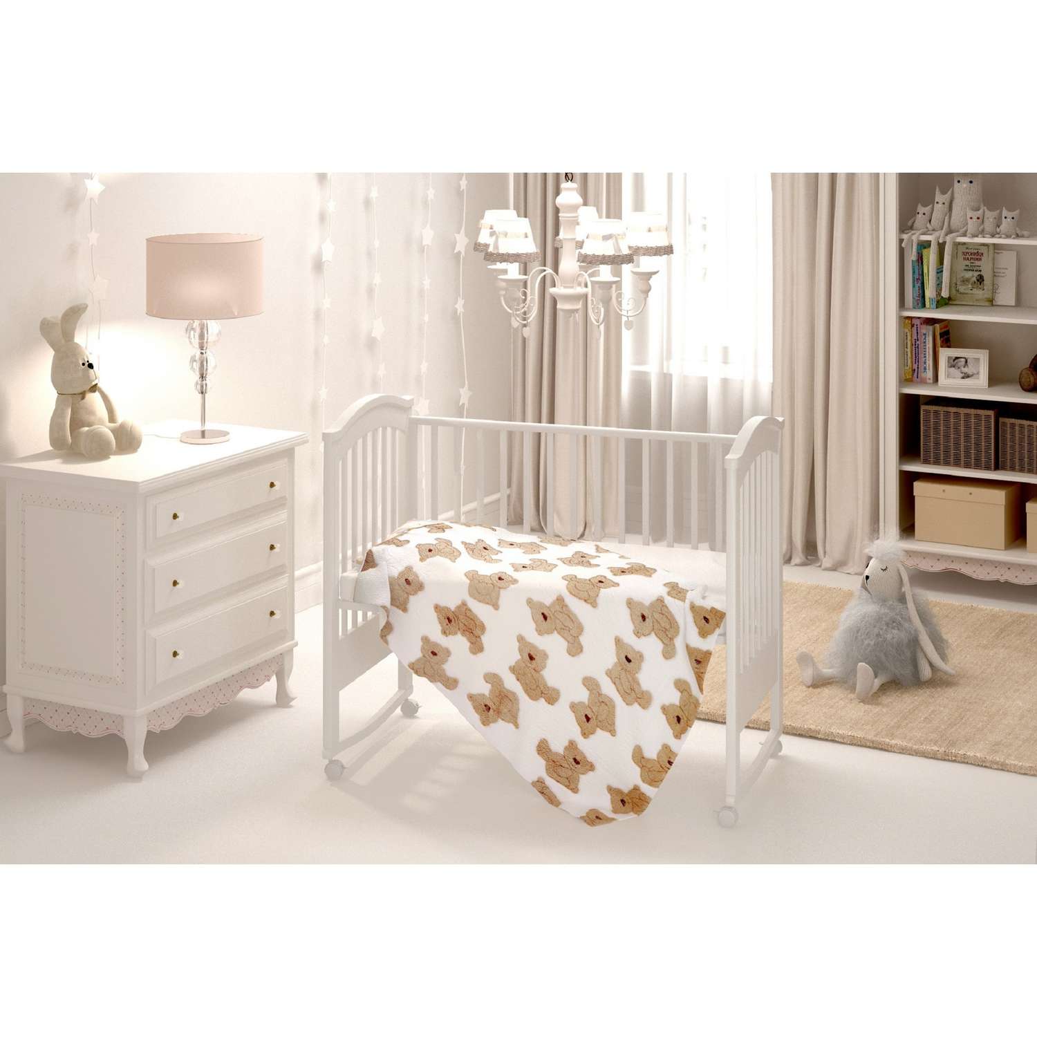 Плед Baby Nice Мишки Бежевый-Белый DMV651384/1 - фото 4