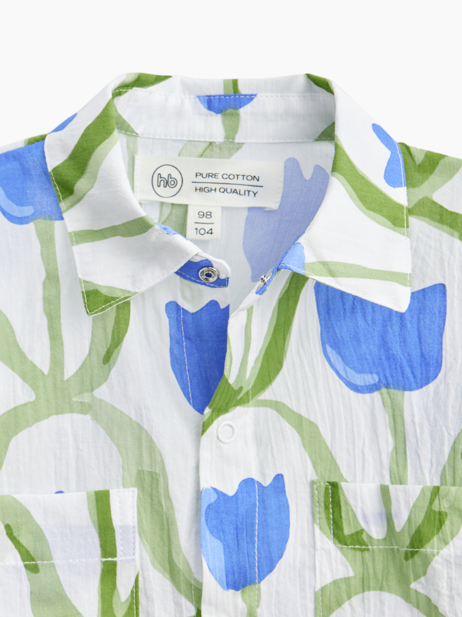 Рубашка Happy Baby 88116_blue-flower - фото 19