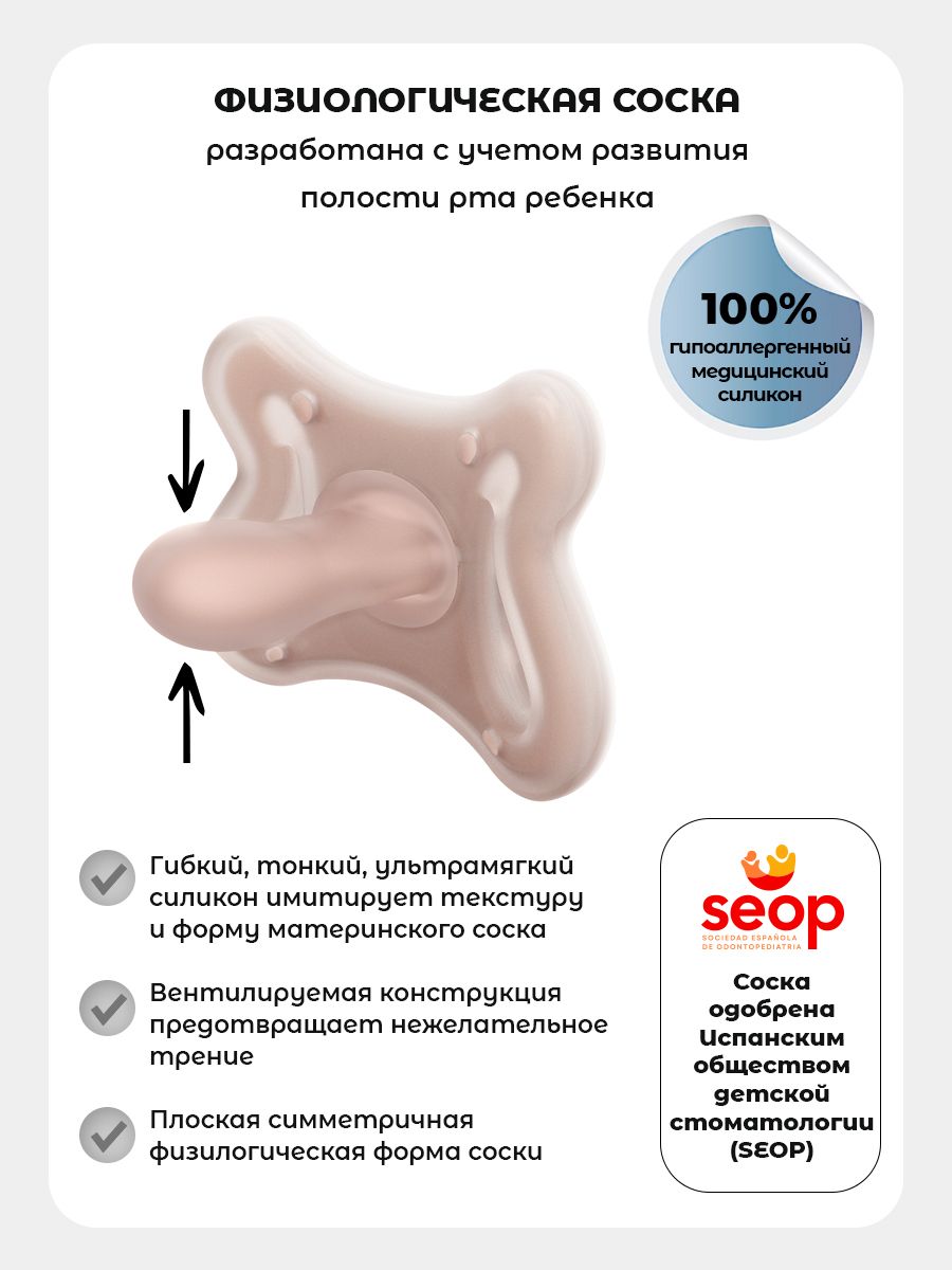 Пустышка Suavinex силикон ортодонтическая от 0 мес. 1 шт. - фото 2