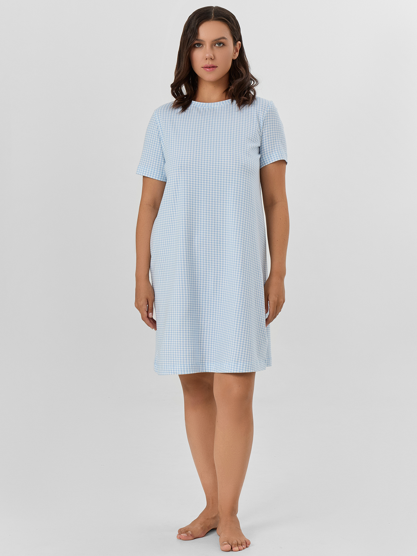 Сорочка ночная Mark Formelle (Марк Формэль) 572346/голубая клетка - фото 1