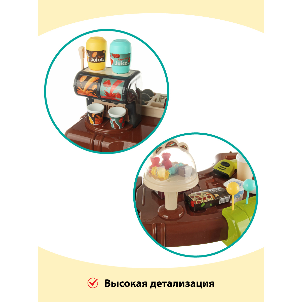 Игровой набор Veld Co тележки и корзинки, прилавок, касса, продукты - фото 7