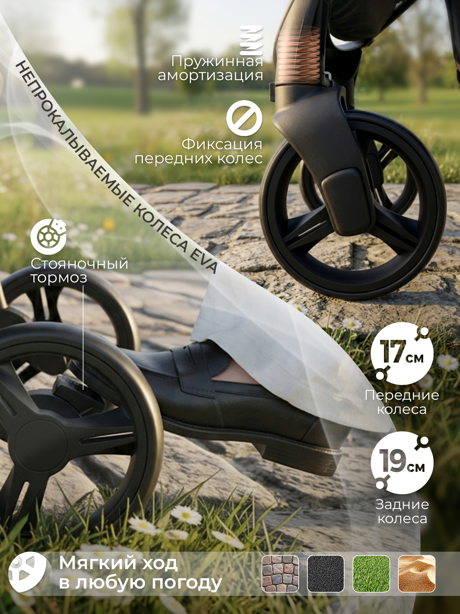 Коляска прогулочная Sweet Baby Rapido Black черный - фото 7