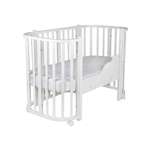 Детская кроватка Ingo Baby Lux BL-01 3 в 1 с бортиком белый, поперечный маятник