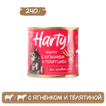 Корм Harty 240г для собак активных пород паштет с ягненком и телятиной
