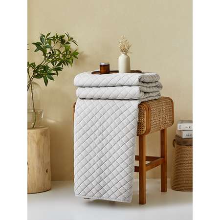 Покрывало Theodora вельвет светло-серый 180 x 220 см